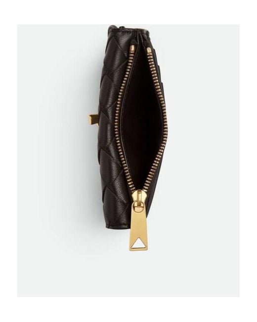 Bottega Veneta Black Andiamo Zipped Card Case
