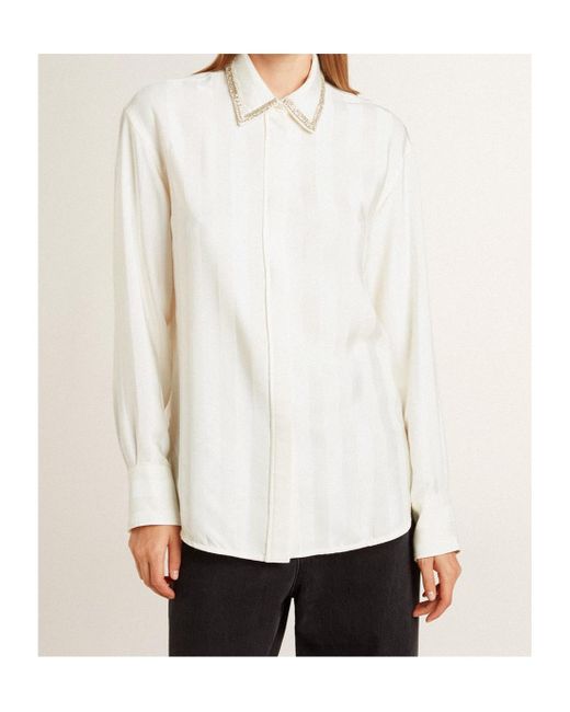 Golden Goose Deluxe Brand White Long Sleeved Embellished Shirt