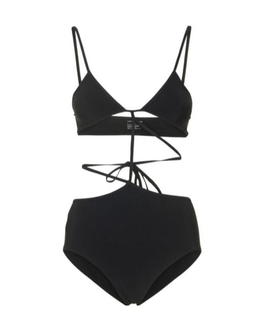 Christopher Esber Black Bandeau Tie One Piece Swimsuit