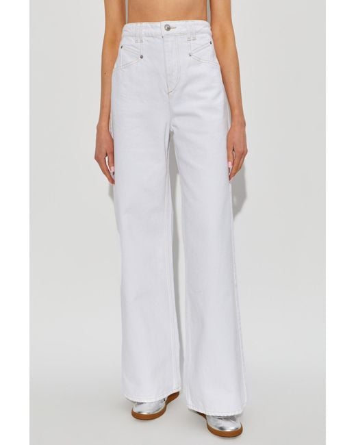 Isabel Marant White Belt Loop Denim Trousers