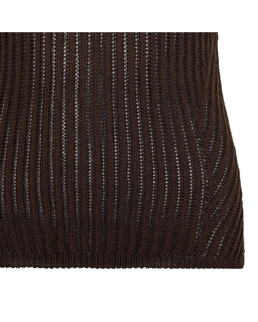 Max Mara Brown Vicini Sleeveless Knitted Top