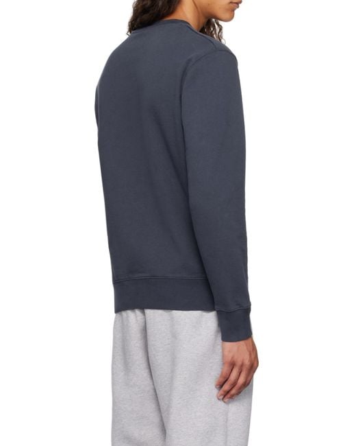 Maison Kitsuné Blue Maison Kitsuné Chillax Fox Patch Crewneck Sweatshirt for men