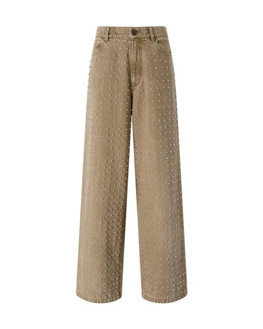Pinko Natural Five Pockets Studded Jeans
