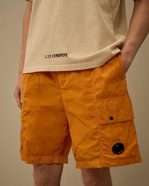 C P Company Natural Oversized Logo Print T-Shirt for men