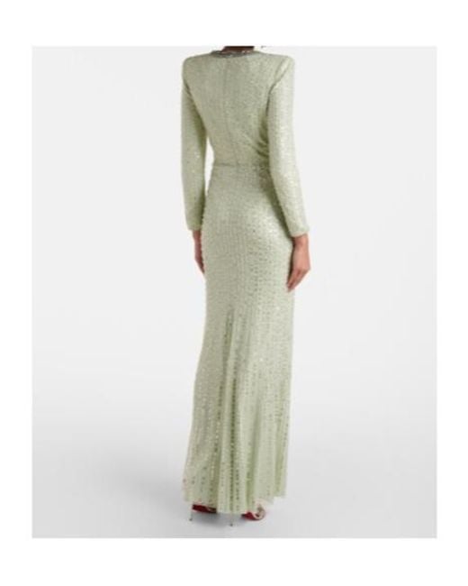 Jenny Packham White Macelline Sequined Gown