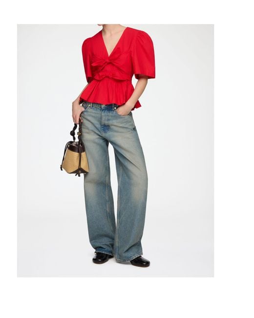 Ganni Red Blouse