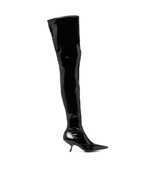 Sergio Rossi Black Sr Maike 60Mm Patent-Finish Boots