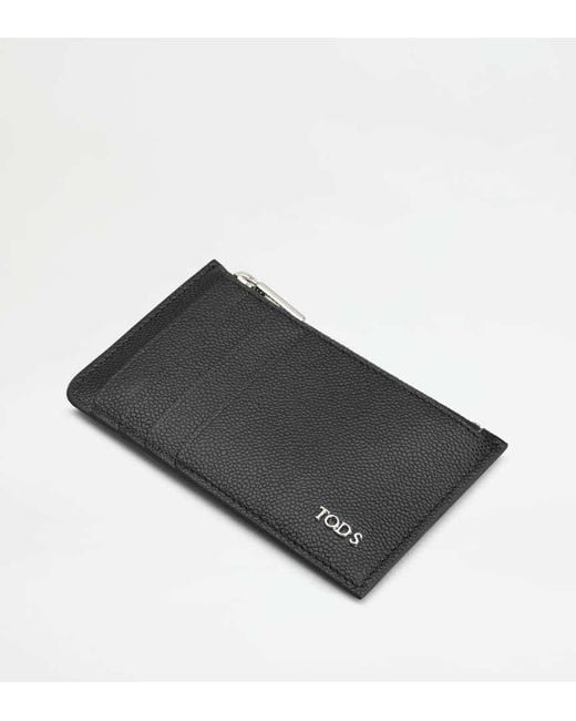 Tod's Black Zipped Card Holder for men