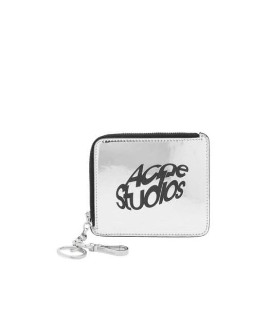 Acne White Zipper Wallet for men
