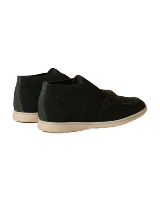 Loro Piana Black Open Walk Open Knit Walking And Ankle Boots for men