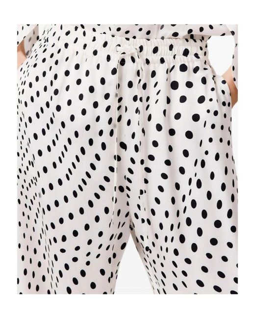 Stella McCartney White Drawstring Viscose Pants With Elasticated Waistband And Side Slit Pockets