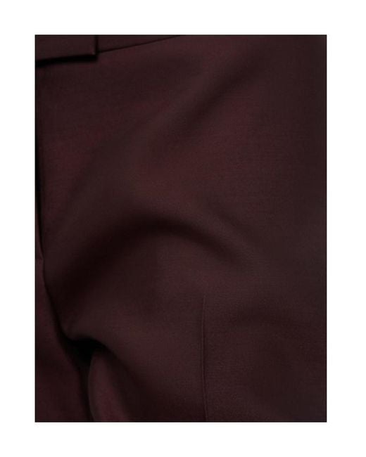 Khaite Brown Callen Wool Silk Straight Pants