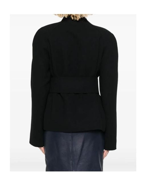 Khaite Black Edith Long-Sleeved Belted Jacket