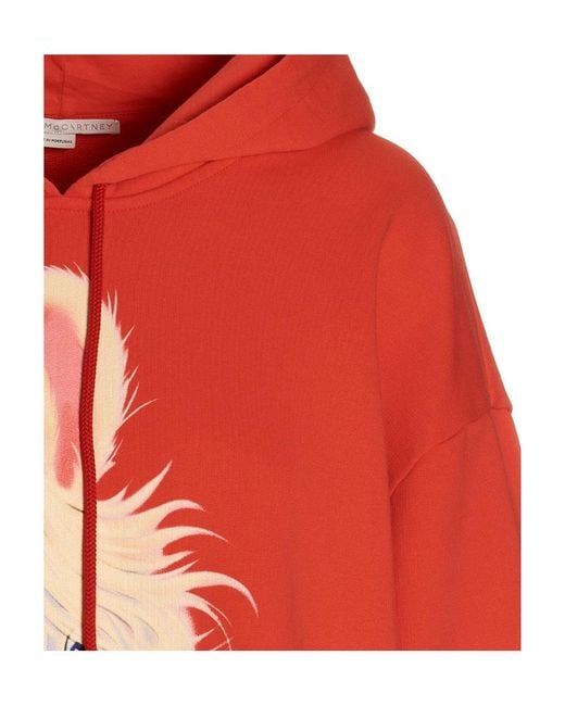 Stella McCartney Red Lunar New Year Drawstring Jersey Hoodie
