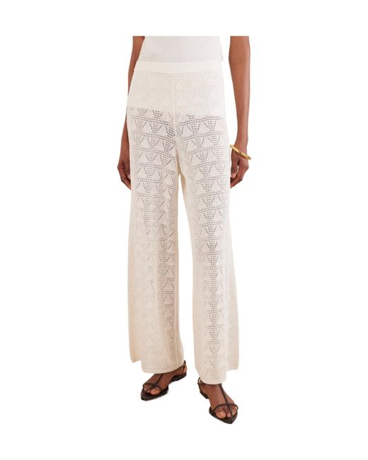 Loulou de Saison White Seashell Knit Pants
