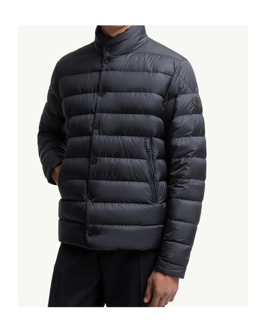 Moncler Blue Lyco High-Neck Quilted Jacket for men