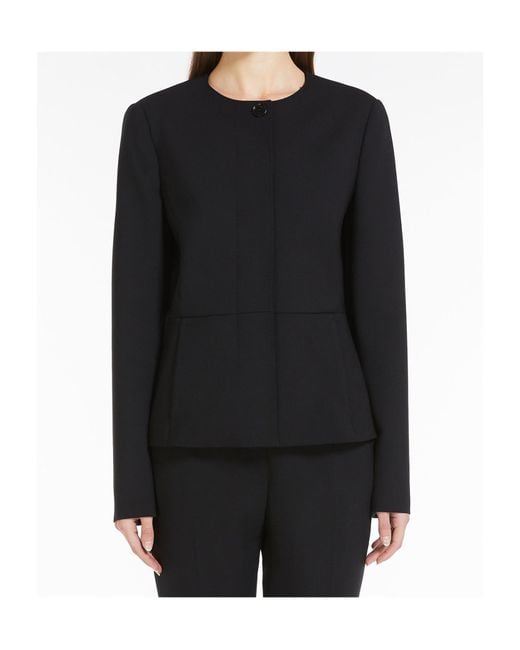 Max Mara Black Round-Necked Jacket
