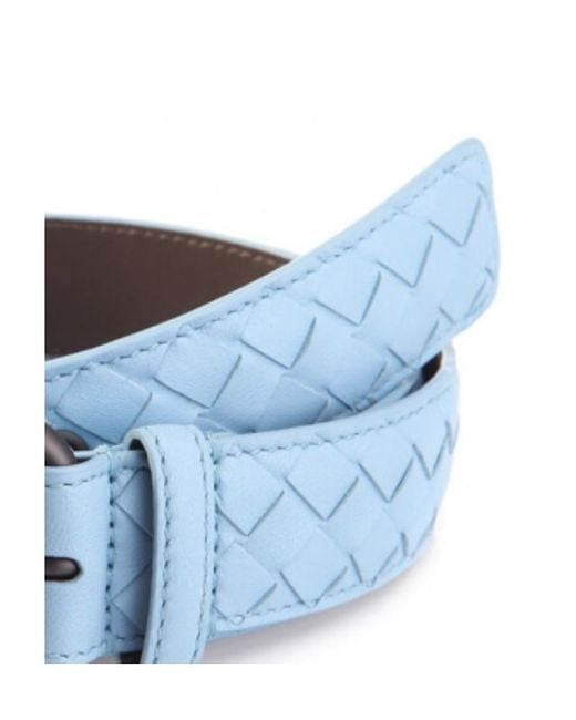Bottega Veneta Blue Knitted Detail Belt