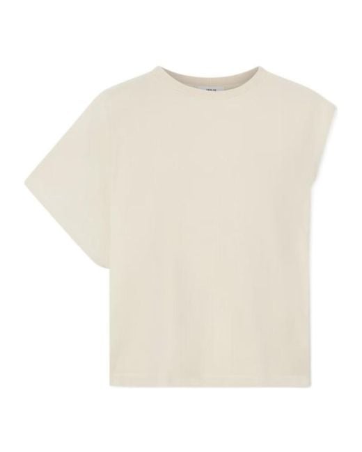 Agolde White Corrine Asymmetrical T-Shirt