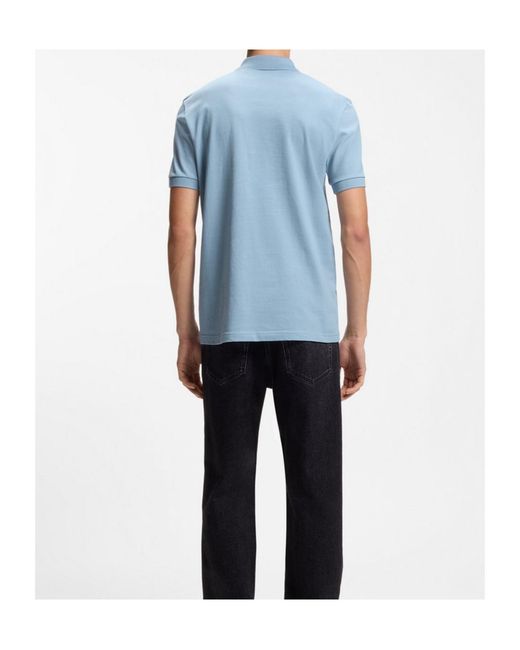 Boss Blue Collared Short-Sleeved Polo Shirt for men