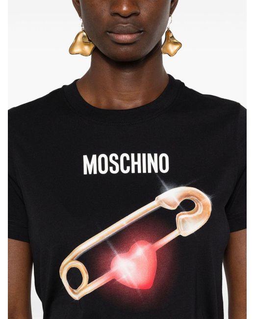 Moschino Black Graphic-Print T-Shirt