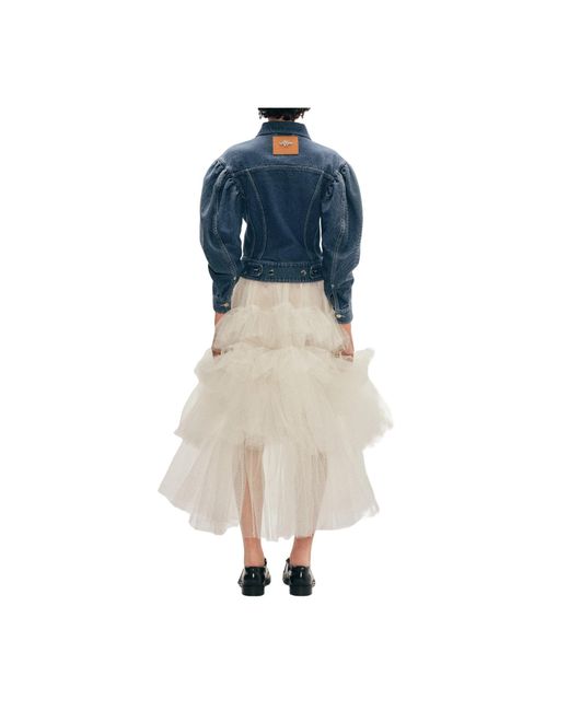 Simone Rocha Blue Puff-Sleeve Denim Jacket