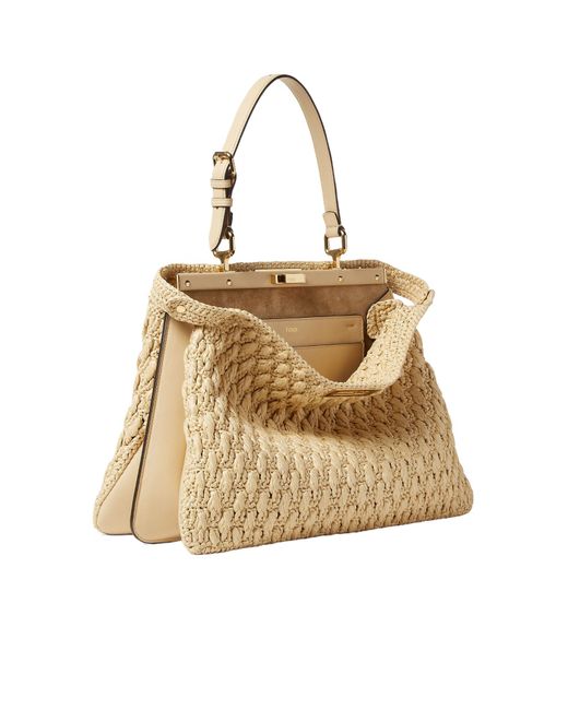 Fendi Natural Peekaboo Soft Large Tote Bag