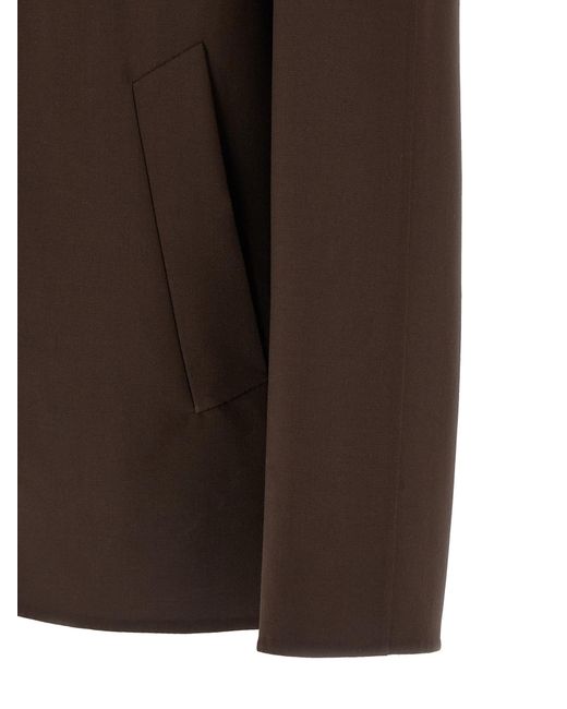 Herno Brown Button-Up Long-Sleeved Jacket for men