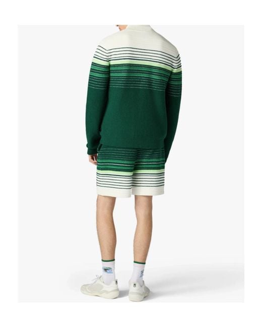 Casablanca Green Striped Knit Drawstring Shorts for men