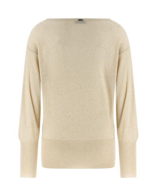 Herno Natural Sequinned Knitted Jumper