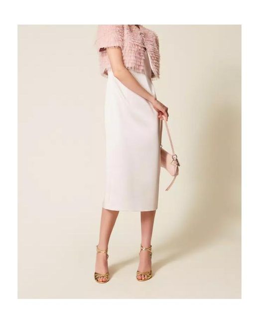 Twinset White Long Duchesse Dress