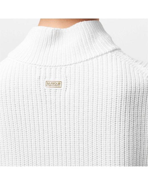 Barbour White Half-Zip Sweater