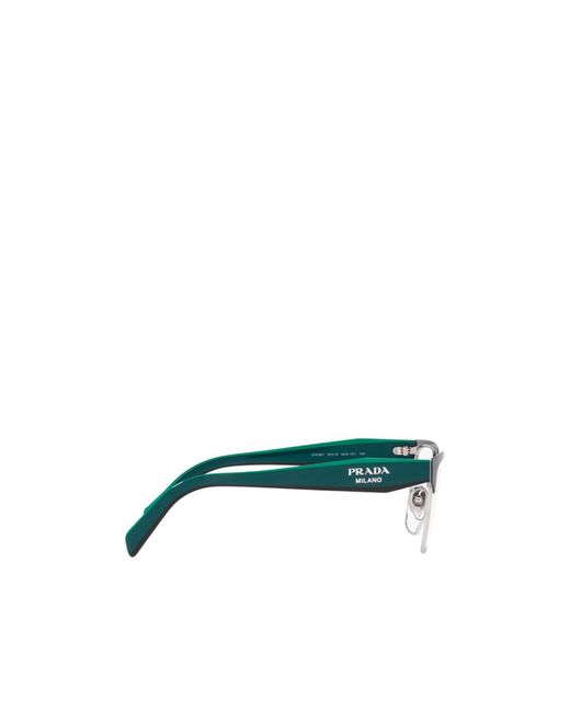 Prada White Rectangle-Frame Glasses