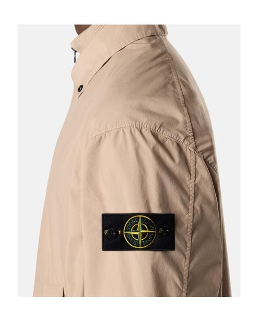 Stone Island Natural Logo Patch Buttoned Jacket for men