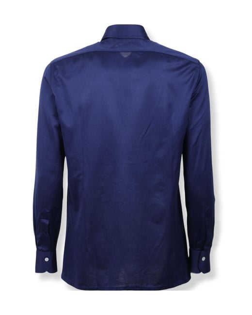 Kiton Blue Nerano Classic Shirt for men