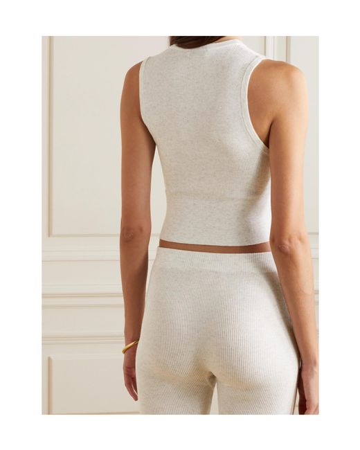 Brunello Cucinelli White Ribbed Plain Weave Vest