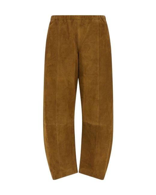 Khaite Green Elasticated Waist Wide Leg Trousers