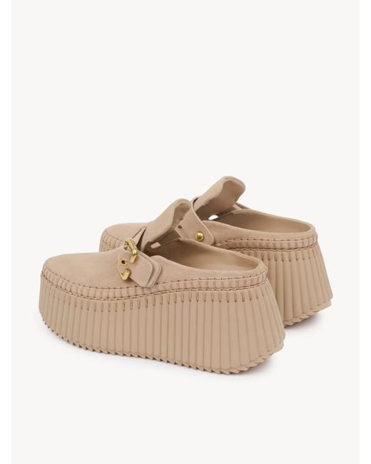 Chloé Natural Chloé Nama Platform Clogs