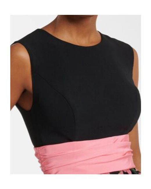 Carolina Herrera Red Silk Midi Dress