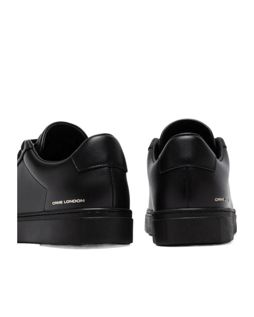 Crime London Black Lace-Up Low-Top Casual Shoes for men