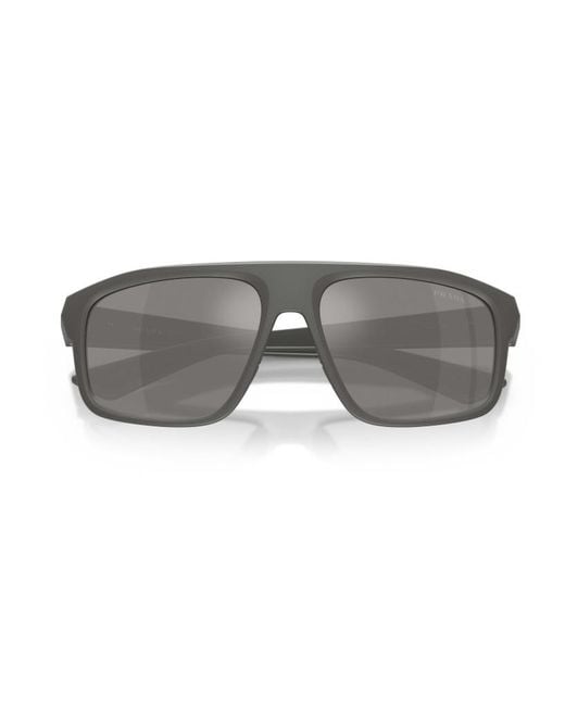 Prada Linea Rossa Gray Prada Eeywear Linea Rossa Irregular Frame Sunglasses for men