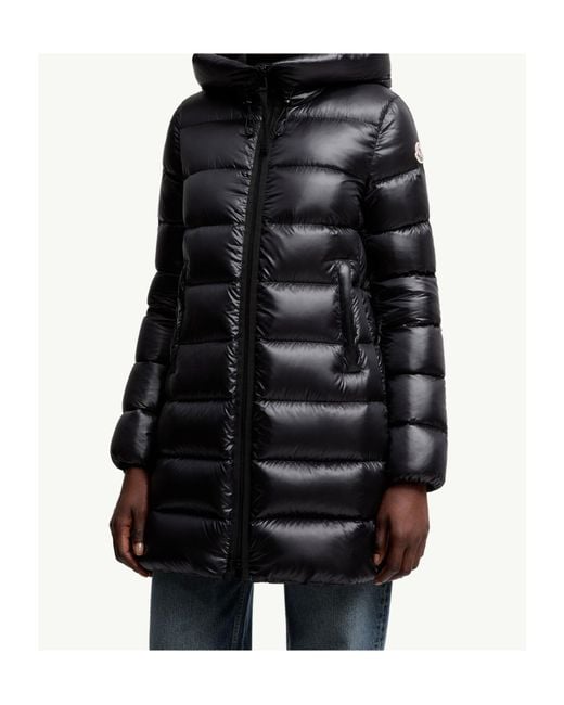 Moncler Black Suyenne Hooded Mid-Length Down Jacket