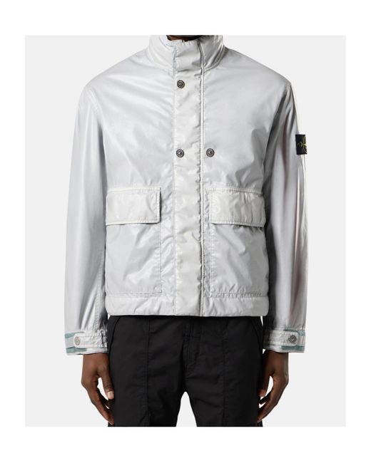 Stone Island White Compass-Badge Jacket for men