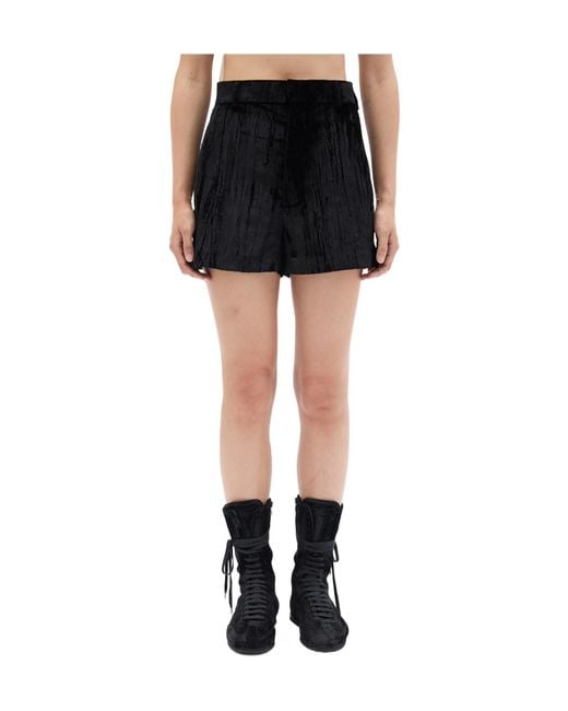 Ann Demeulemeester Black High-Waist Tailored Shorts