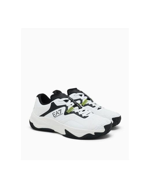 EA7 White Logo Printed Sport Shoes for men