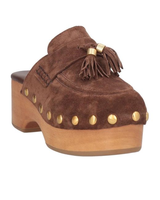 Rag & Bone Brown Suede Platform Clogs