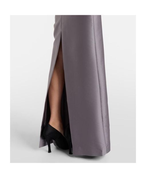 Roland Mouret Purple Taffeta Crystal-Embellished Gown