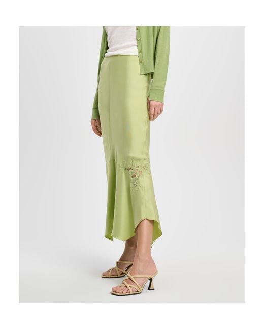 Dorothee Schumacher Green Sensual Coolness Silk Maxi Skirt