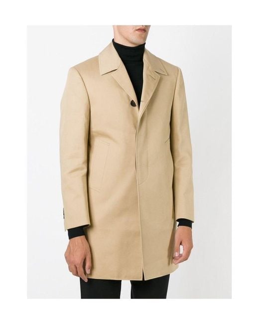 Thom Browne Natural Mac Bal Collar Long-Sleeved Overcoat for men