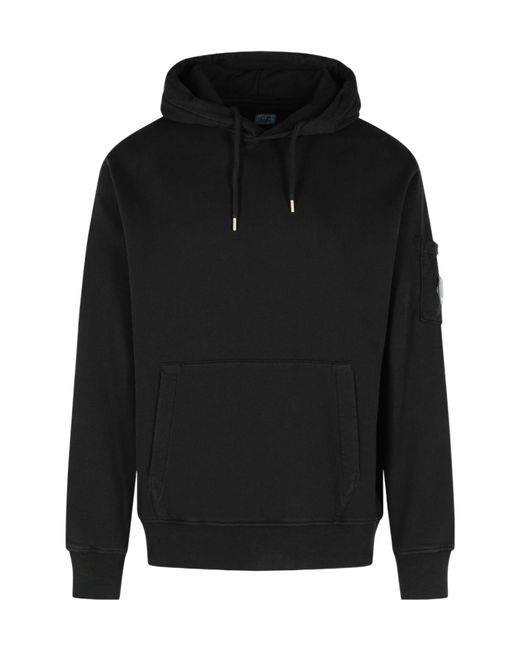 C P Company Black Lens Pocket Hoodie for men